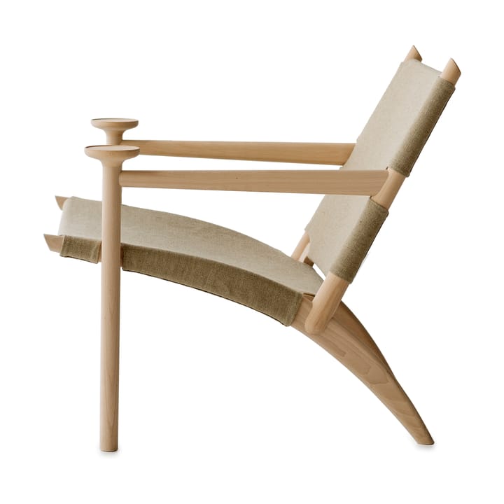 Hedwig armchair - Beech-white-cloth canvas - Gärsnäs