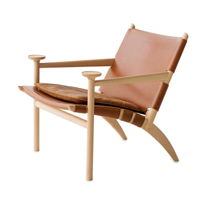 Hedwig armchair - Beech-white-Tärnsjö leather cognac - Gärsnäs