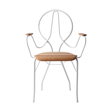 Pia armchair - White lacquered steel frame-oiled oak - Gärsnäs