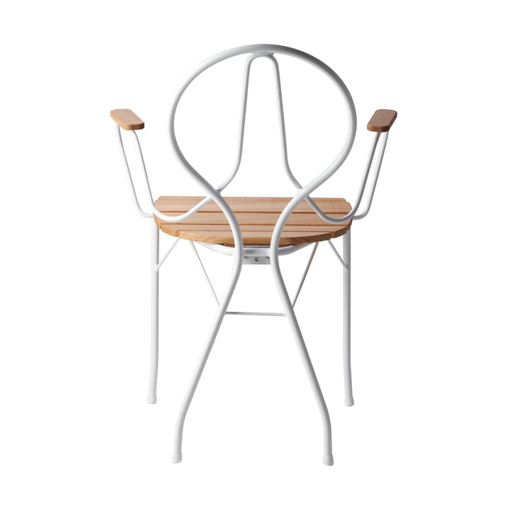 Pia armchair - White lacquered steel frame-oiled oak - Gärsnäs