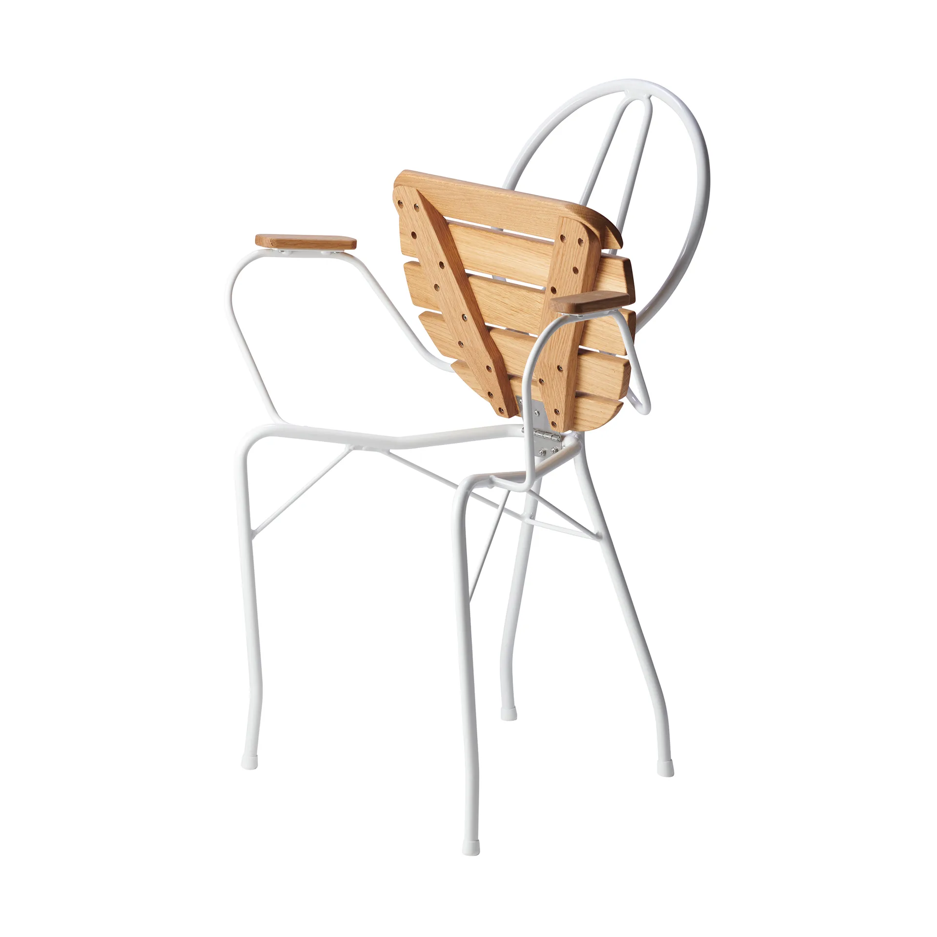 Pia armchair, White lacquered steel frame-oiled oak Gärsnäs