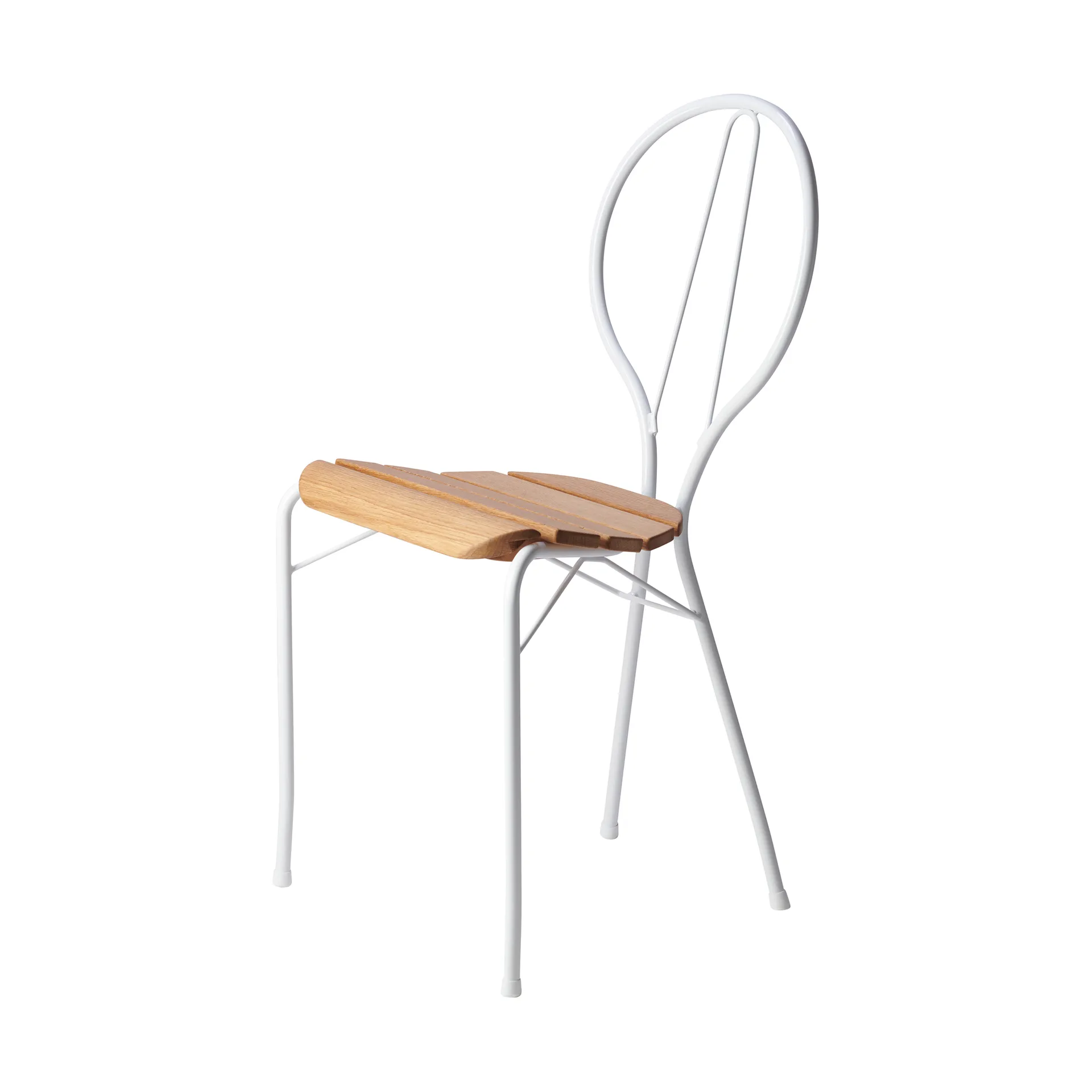 Pia chair, White lacquered steel frame-oiled oak Gärsnäs