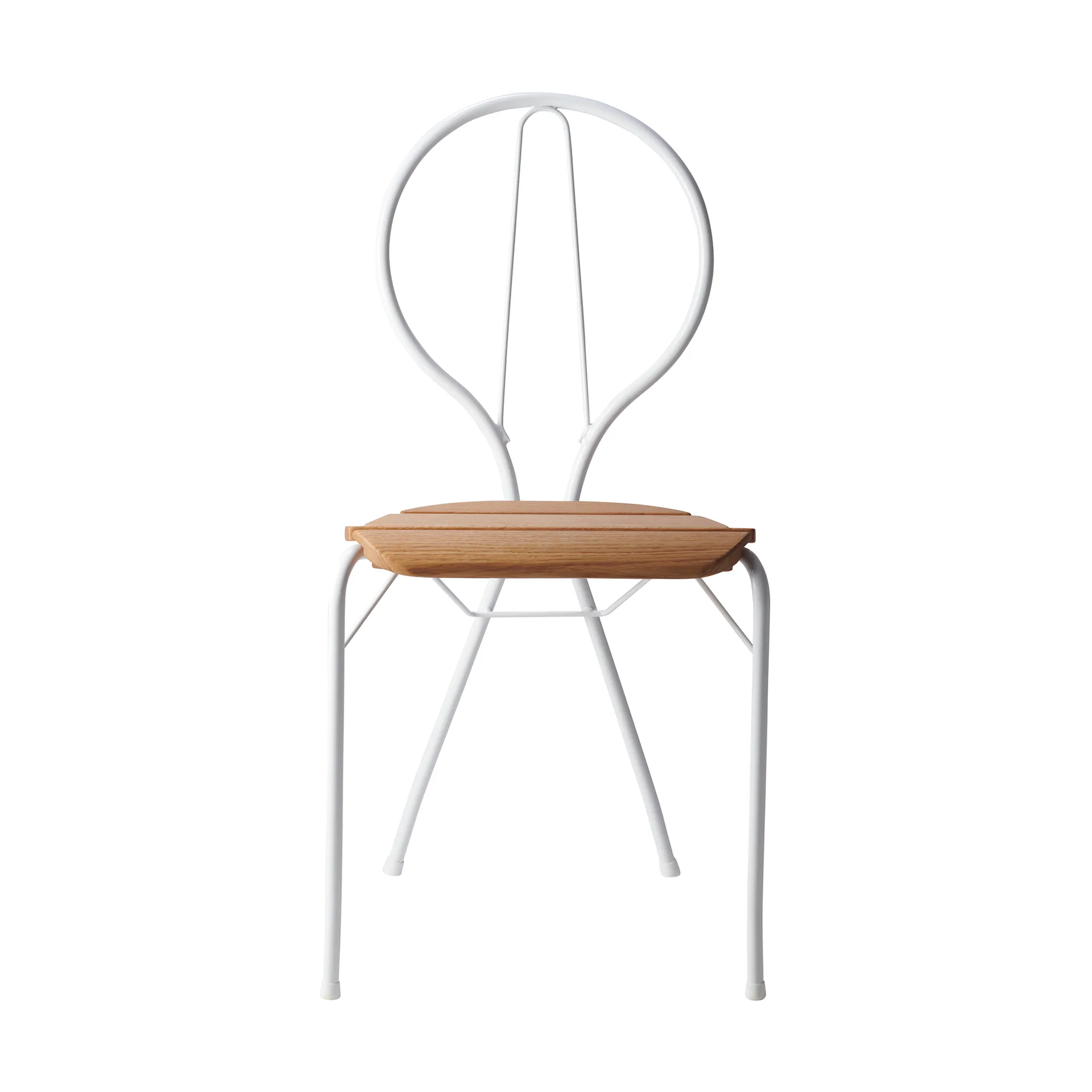 Pia chair, White lacquered steel frame-oiled oak Gärsnäs