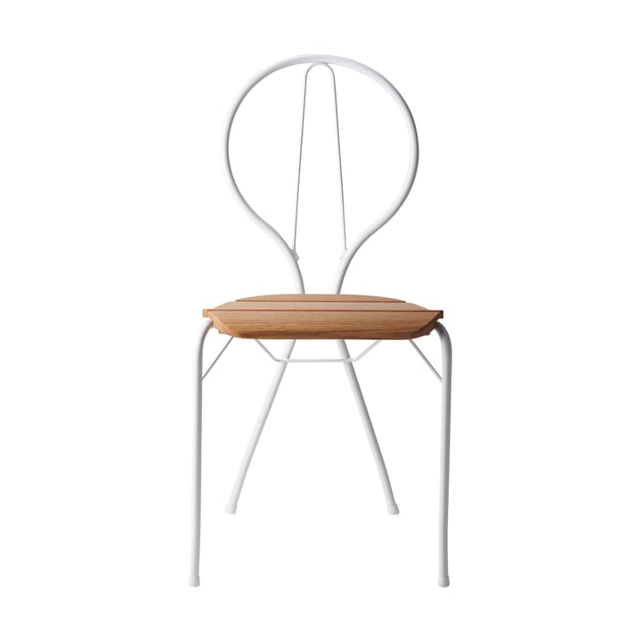 Pia chair - White lacquered steel frame-oiled oak - Gärsnäs