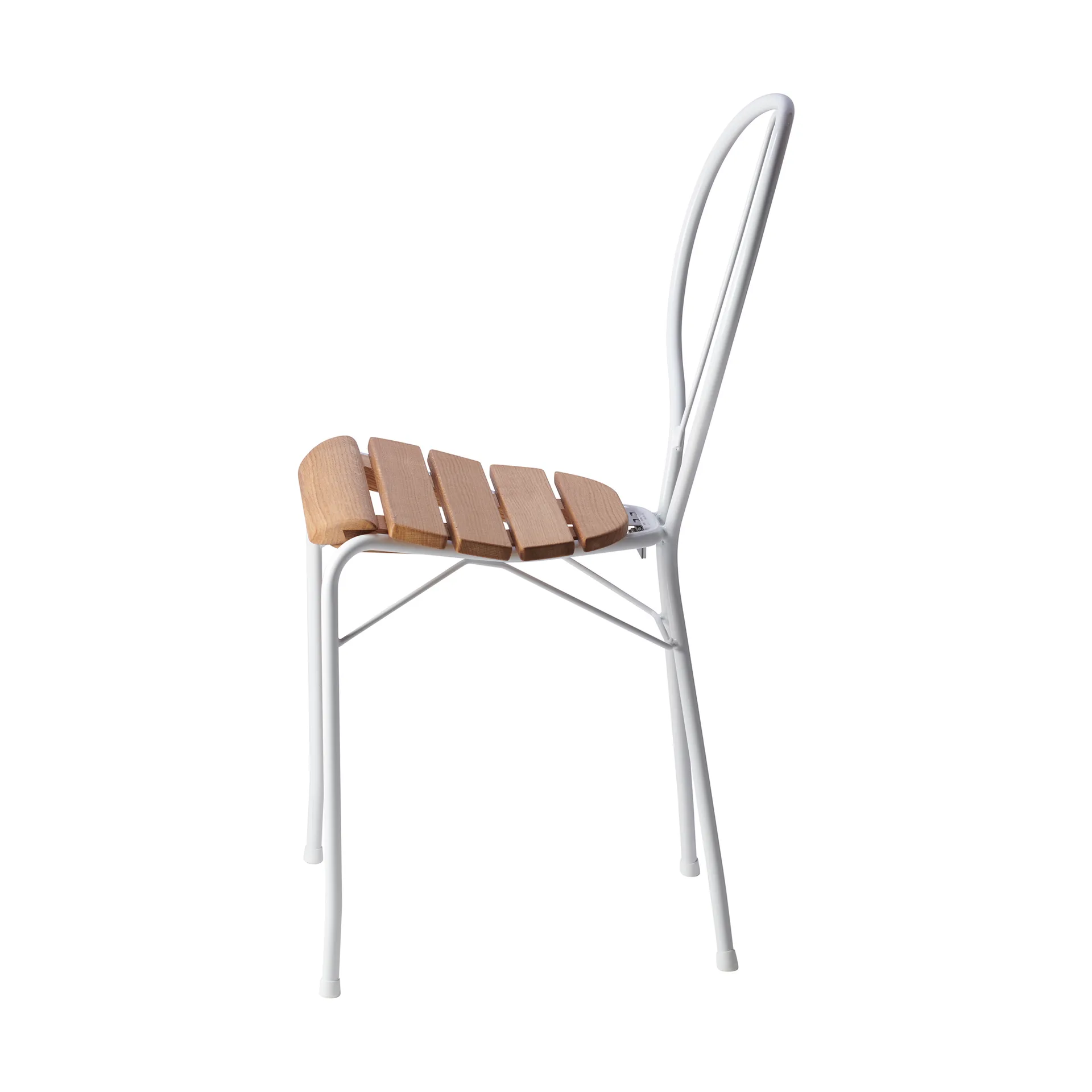 Pia chair, White lacquered steel frame-oiled oak Gärsnäs