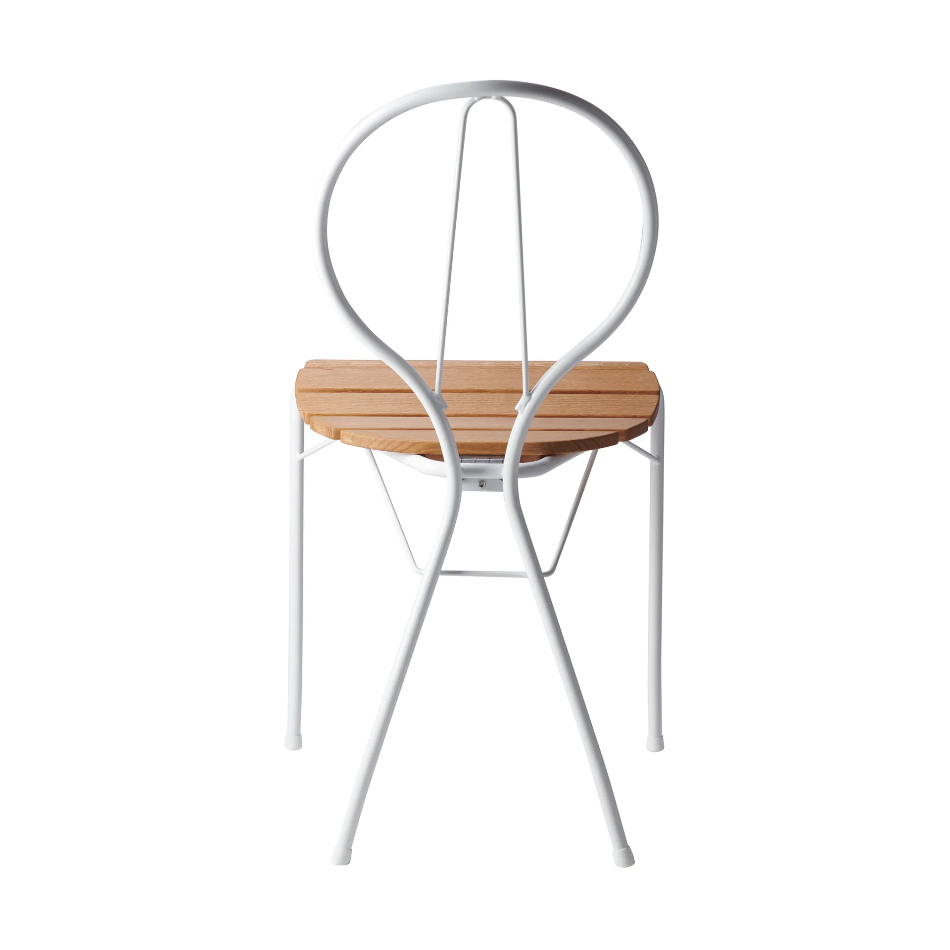 Pia chair, White lacquered steel frame-oiled oak Gärsnäs