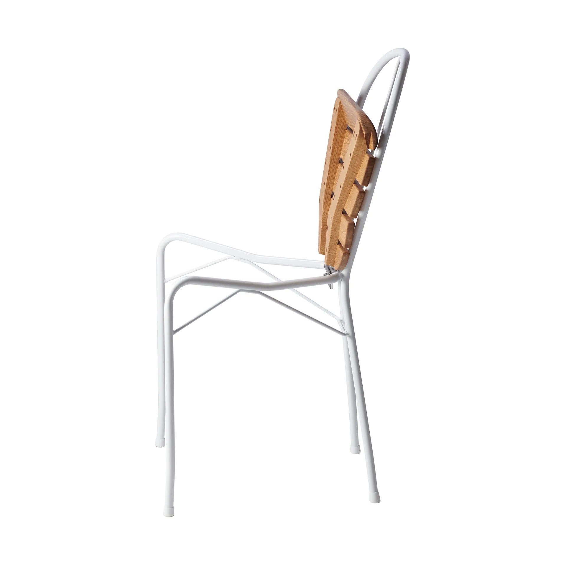 Pia chair, White lacquered steel frame-oiled oak Gärsnäs