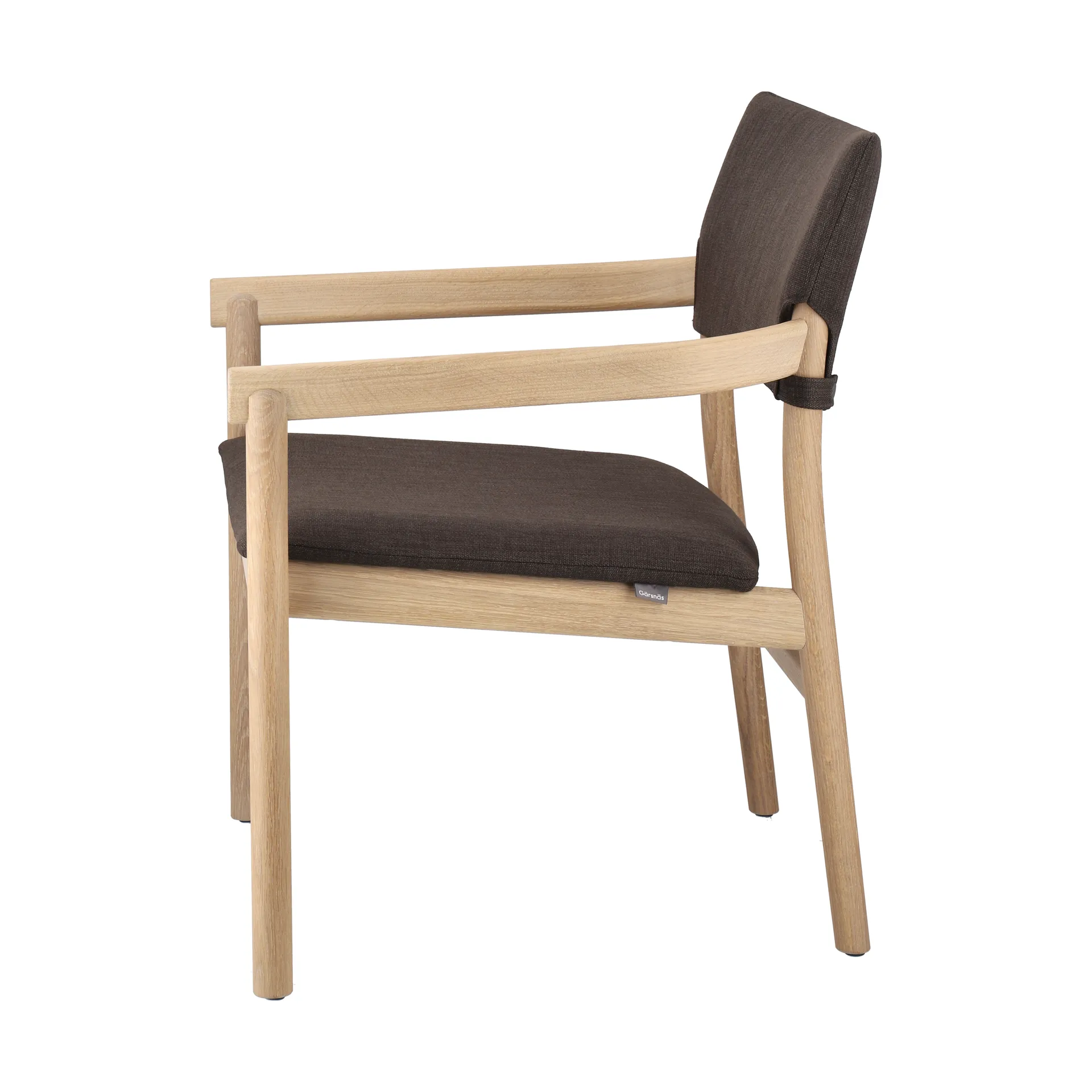 Vyn armchair upholstered back, Monocoat natural-Lido 46 Mole Gärsnäs