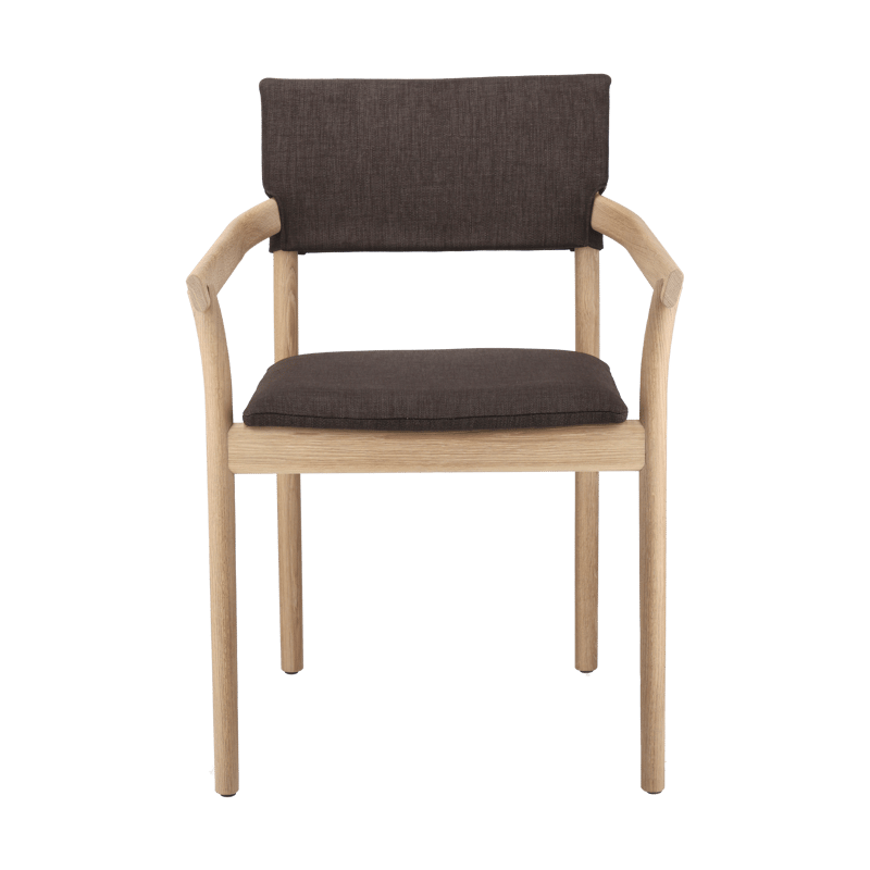 Gärsnäs Vyn chair upholstered back Monocoat natural-Lido 46 Mole