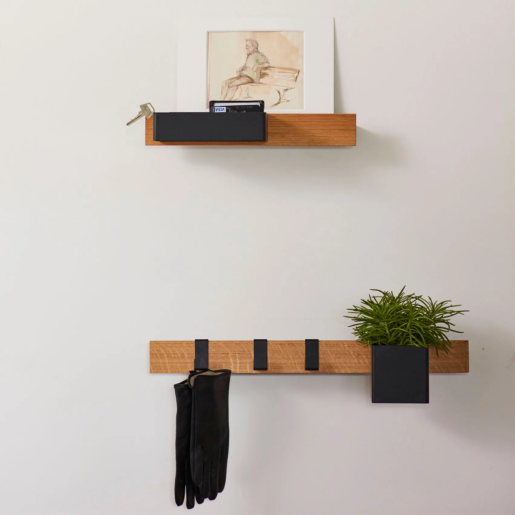 Flex Rail magnetic rail 40 cm, Oak-black Gejst