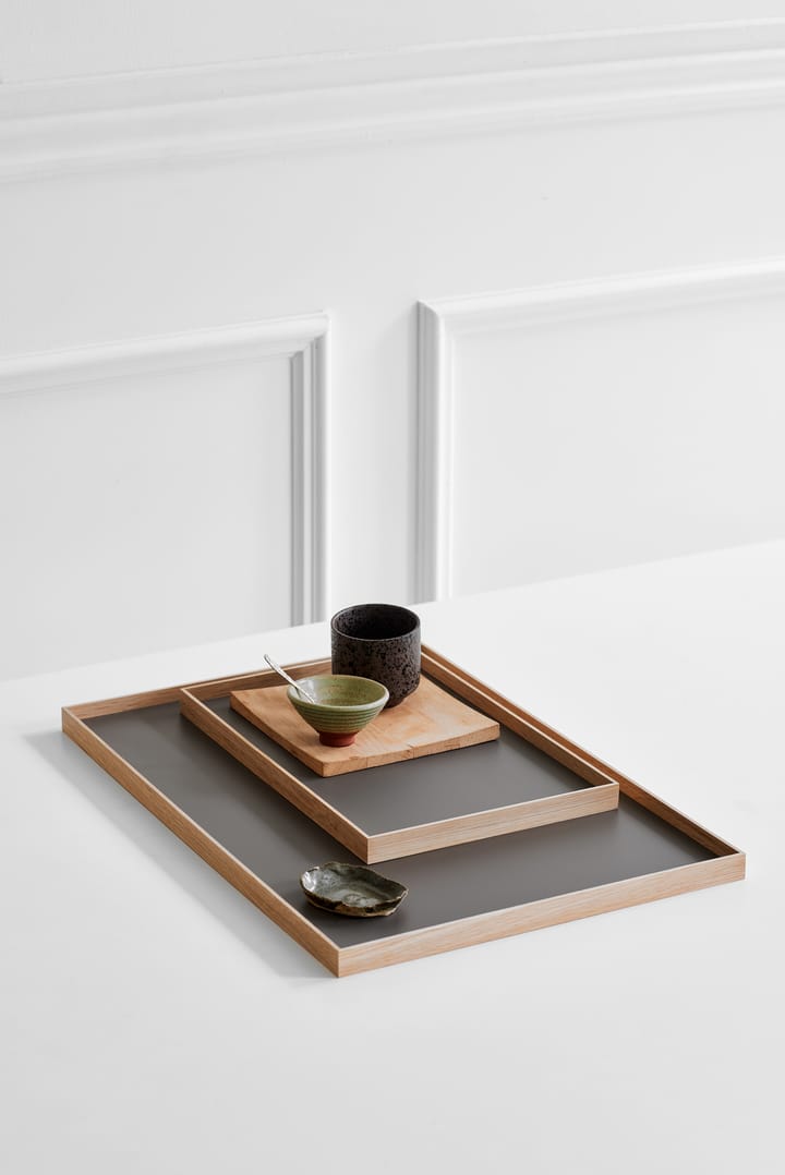 Frame tray large 35.5x50.6 cm - Oak-light grey - Gejst