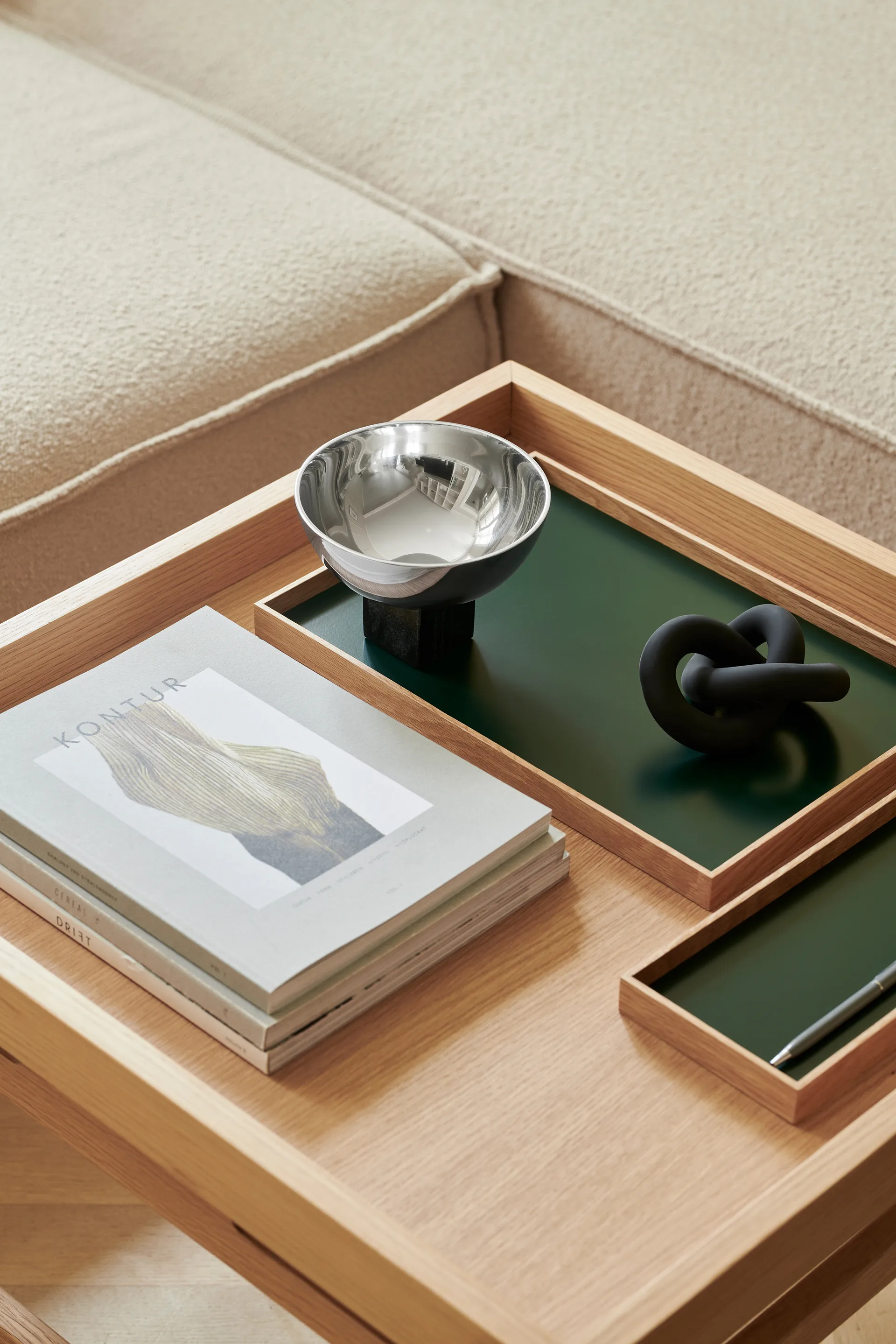 Frame tray small 11x32.4 cm, Oak-green Gejst