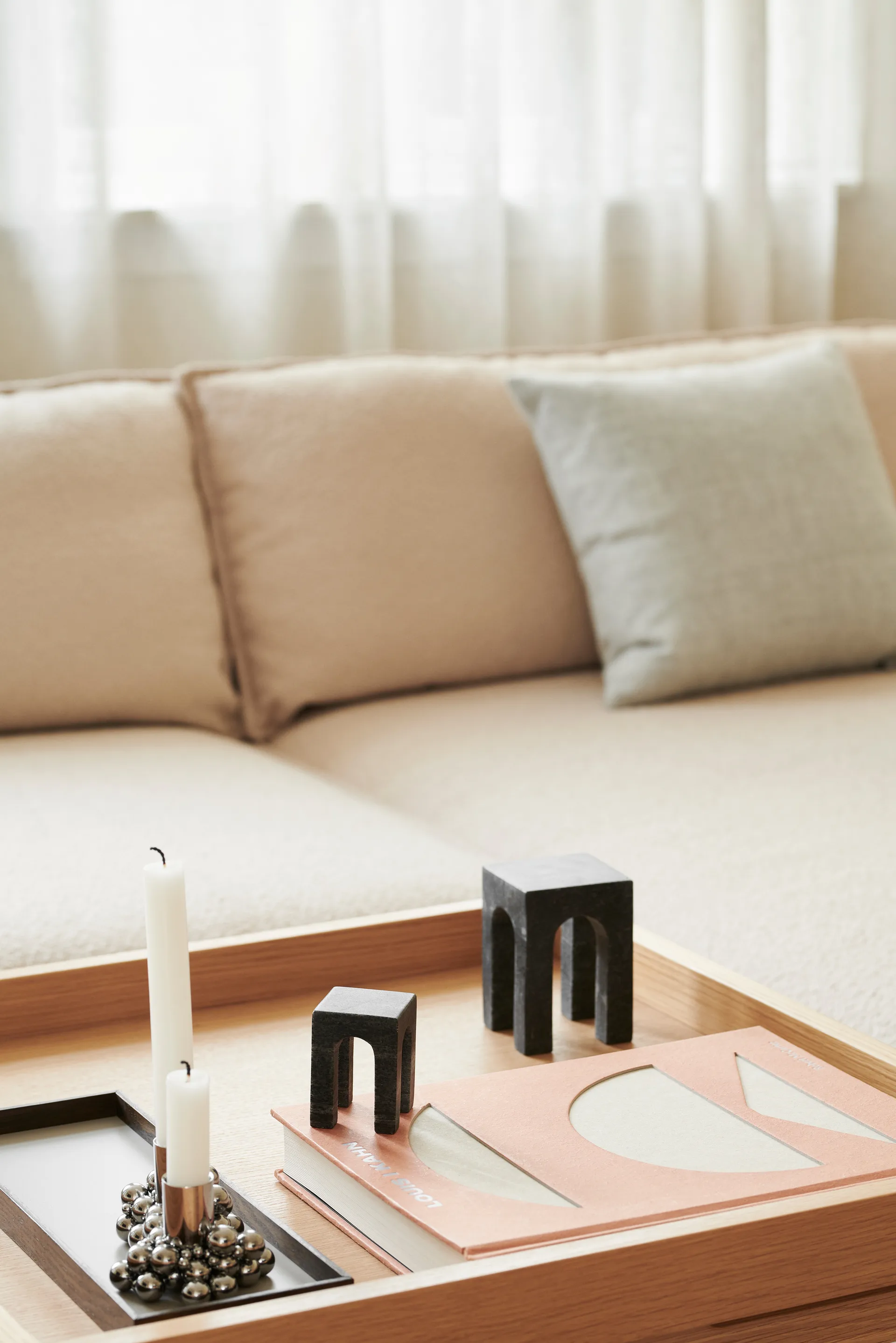 Frame tray small 11x32.4 cm, Smoked oak-Grey Gejst