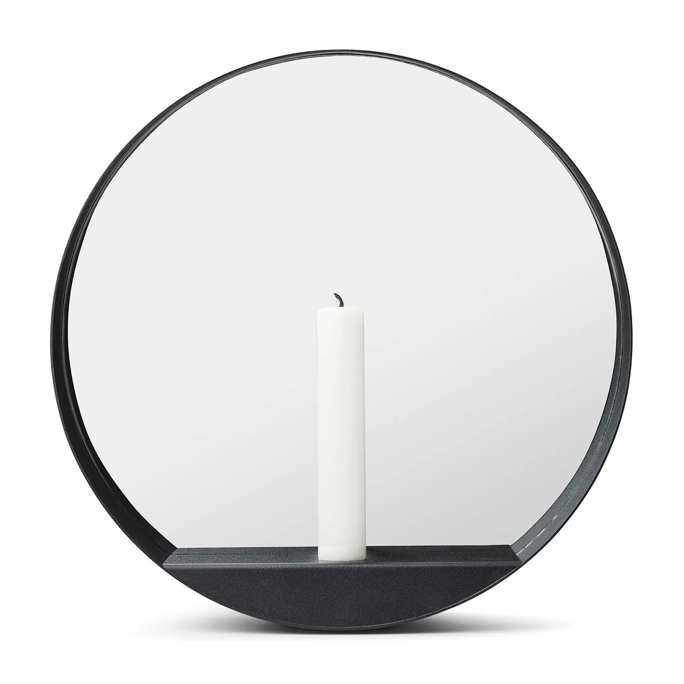 Glim mirror/candlestick Ø28 cm, Black Gejst