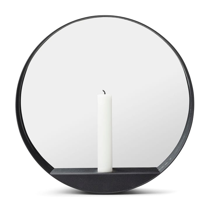 Glim mirror/candlestick Ø28 cm - Black - Gejst