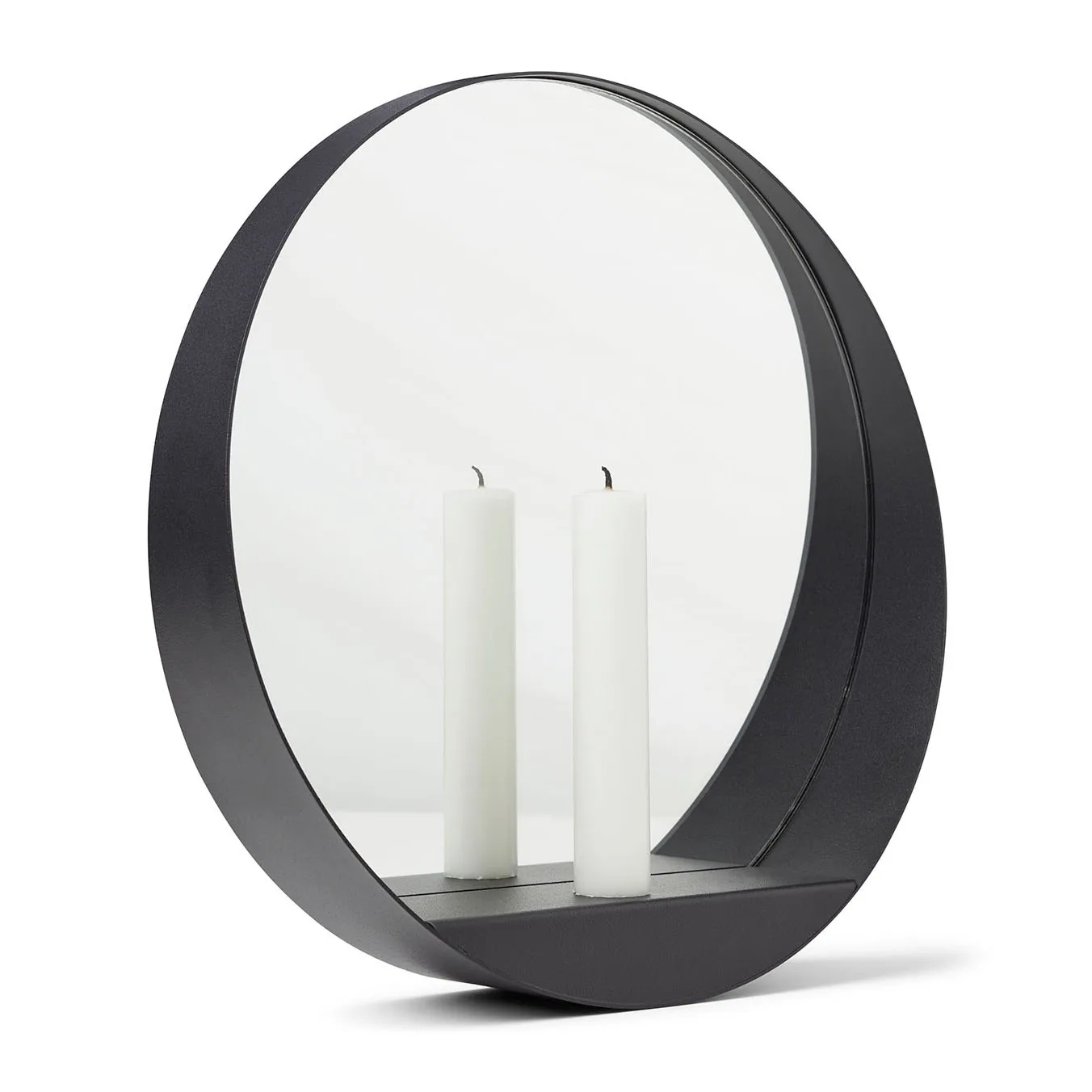Glim mirror/candlestick Ø28 cm, Black Gejst
