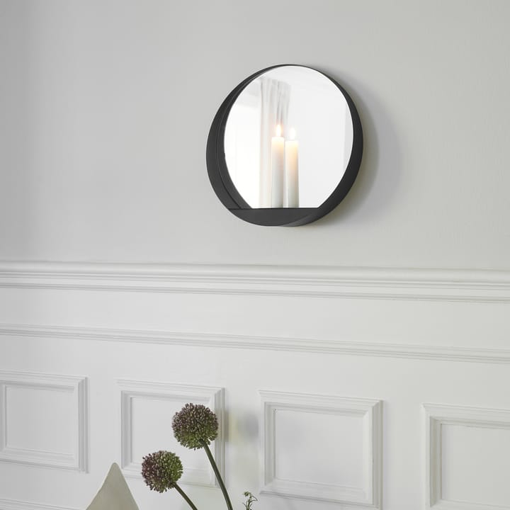 Glim mirror/candlestick Ø28 cm - black - Gejst