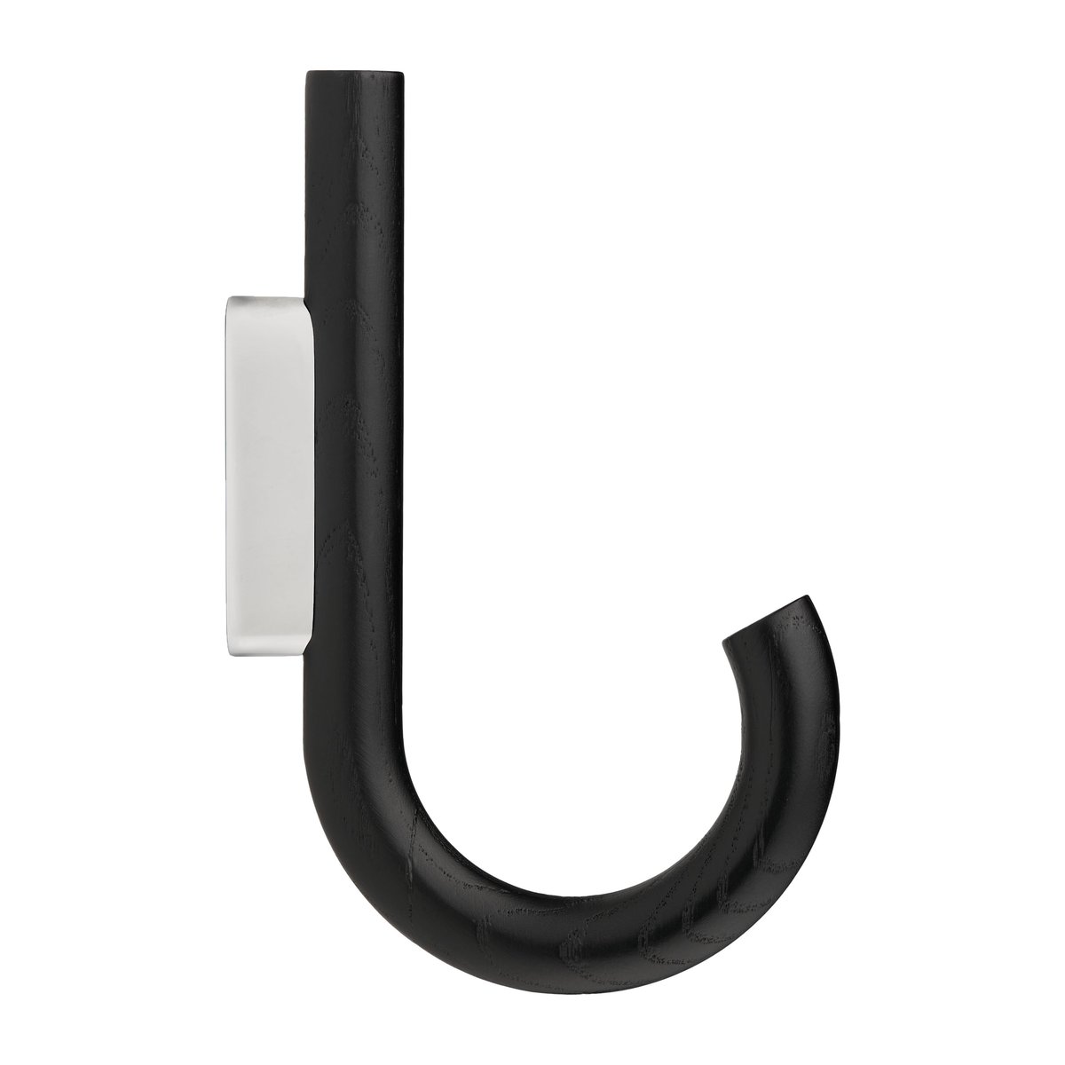 Gejst Hook hook 19 cm Black stained oak-chrome | Scandinavian Design | Clothes hooks & hangers | Black