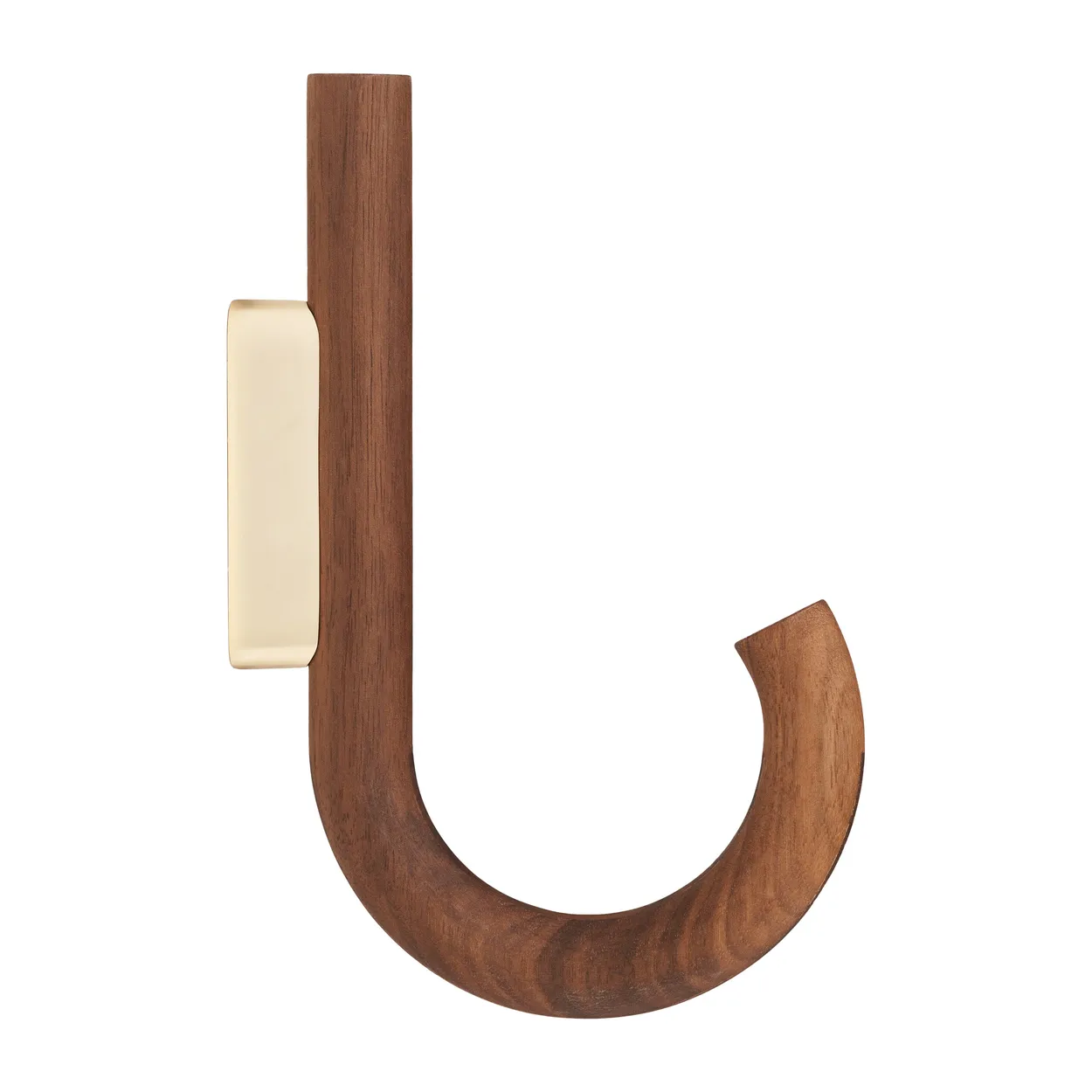 Gejst Hook hook 19 cm Walnut-brass | Scandinavian Design | Clothes hooks & hangers | Brown