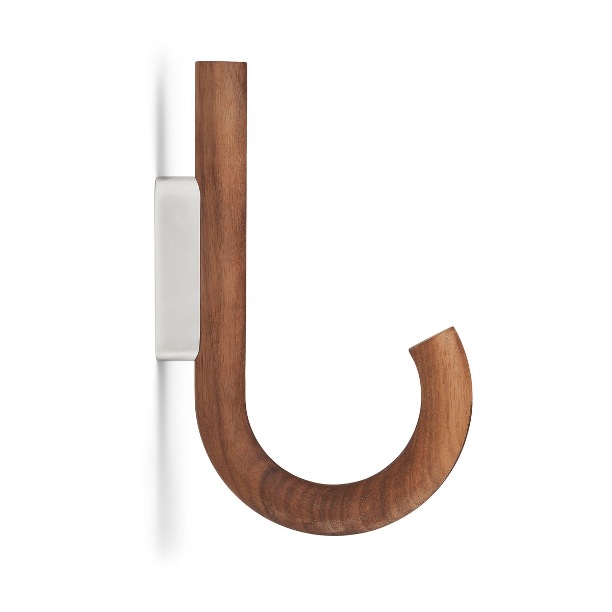 Gejst Hook hook 19 cm Walnut-chrome | Scandinavian Design | Clothes hooks & hangers | Brown