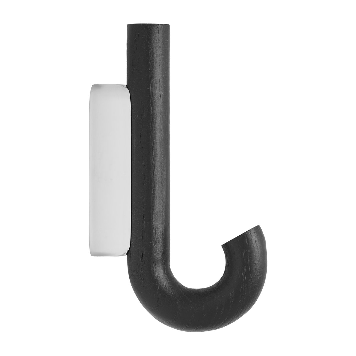 Gejst Hook hook mini 13.3 cm Black oak-chrome | Scandinavian Design | Clothes hooks & hangers | Black