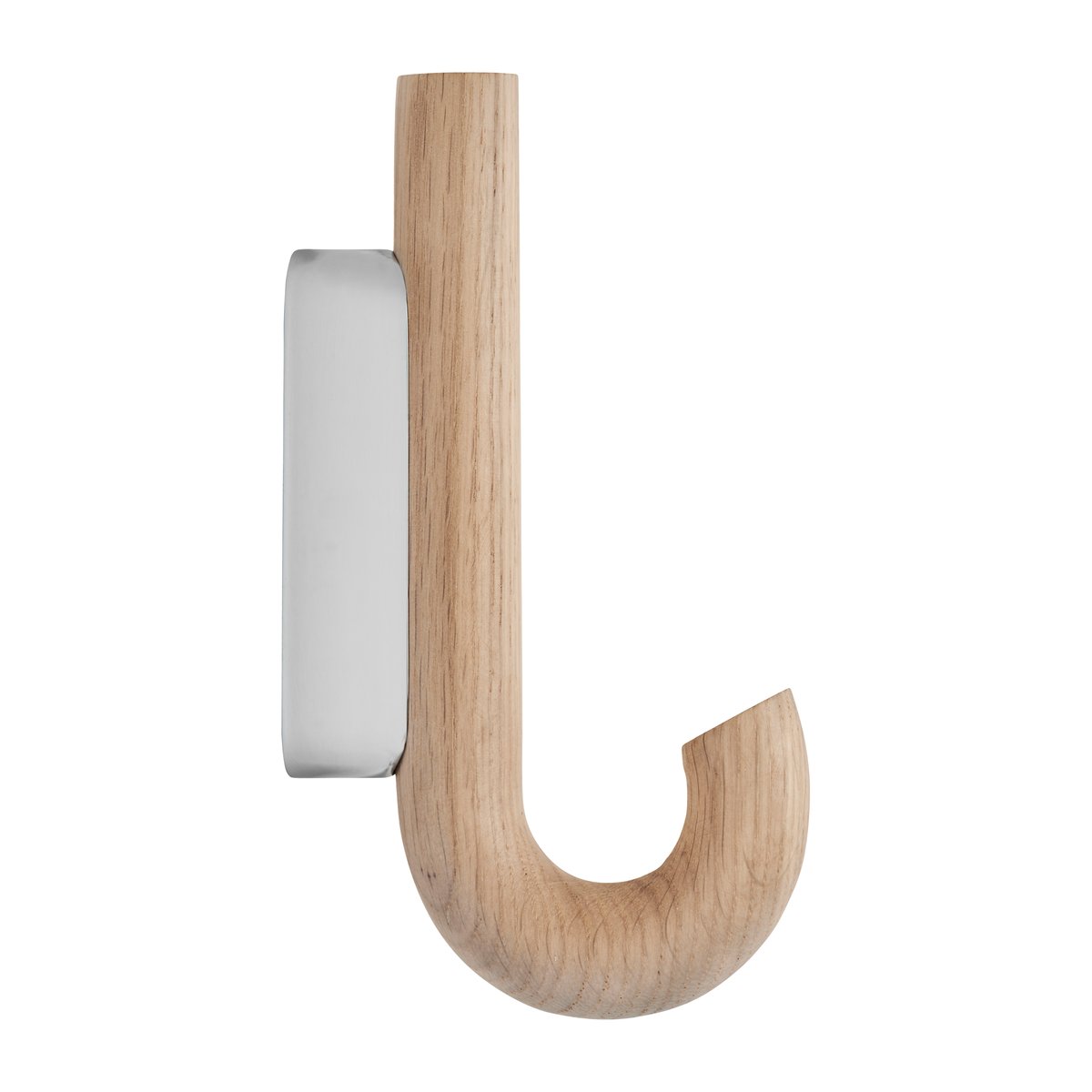 Gejst Hook hook mini 13.3 cm Oak-chrome | Scandinavian Design | Clothes hooks & hangers | Brown