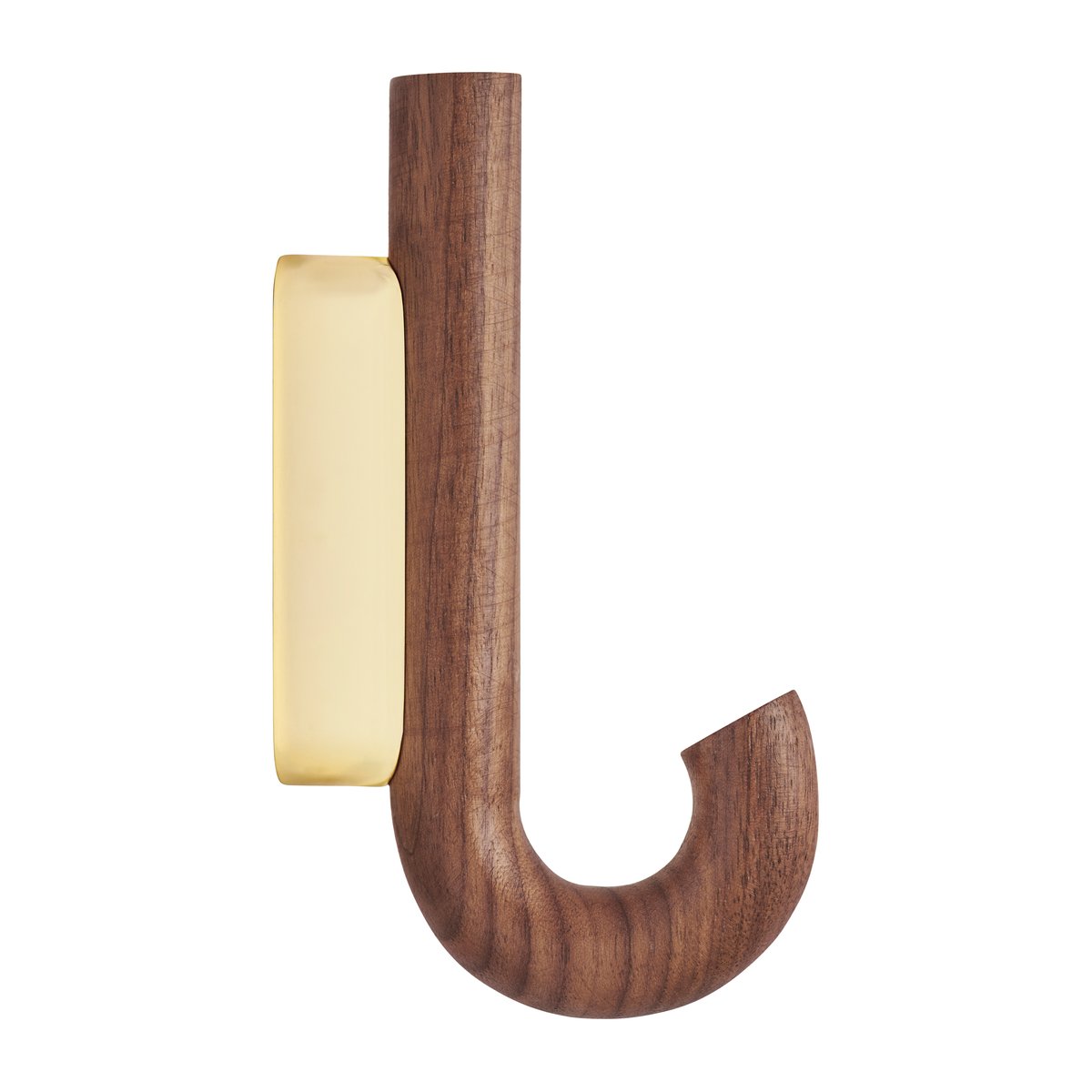 Gejst Hook hook mini 13.3 cm Walnut-brass | Scandinavian Design | Clothes hooks & hangers | Brown