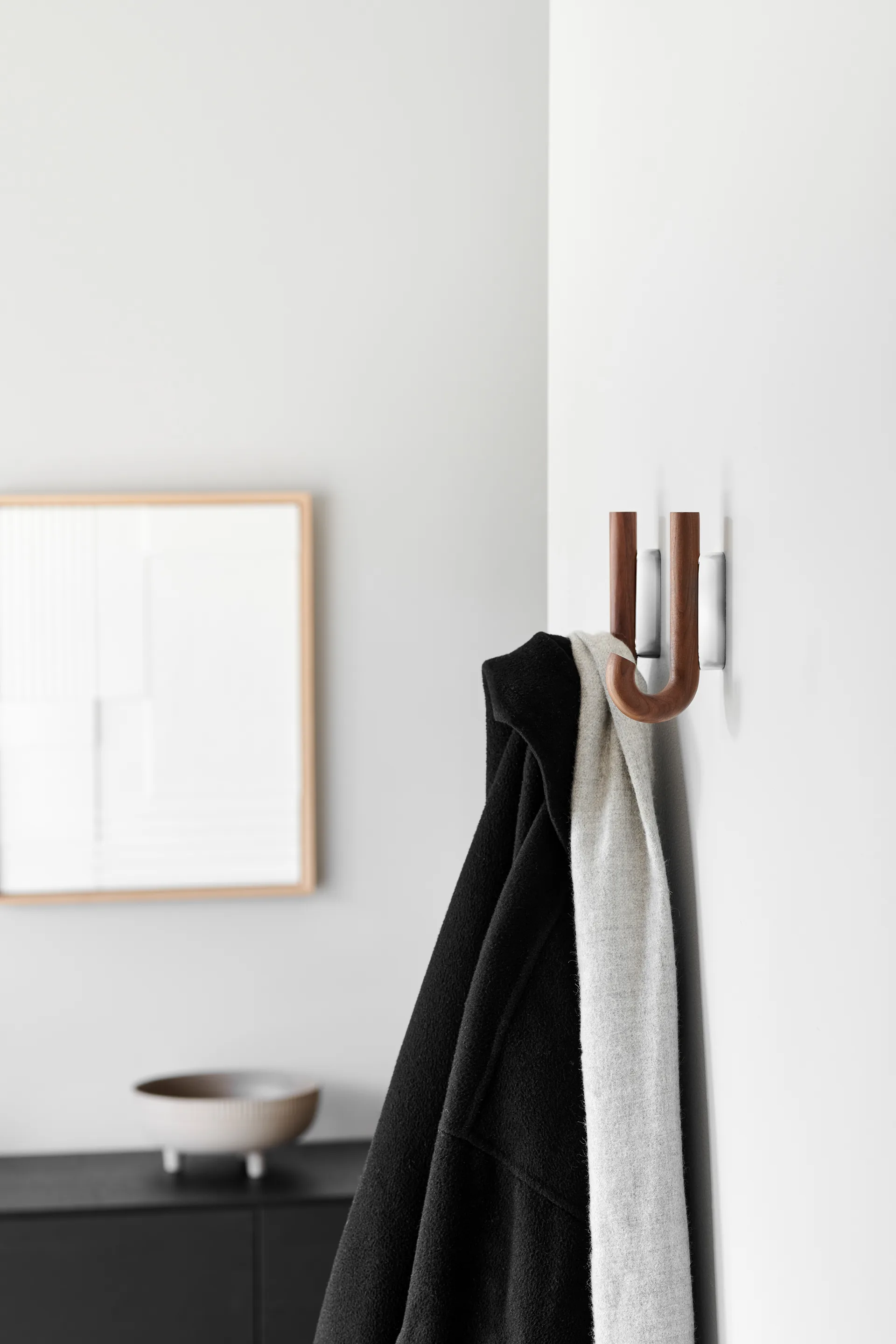 Hook hook mini 13.3 cm, Walnut-Chrome Gejst