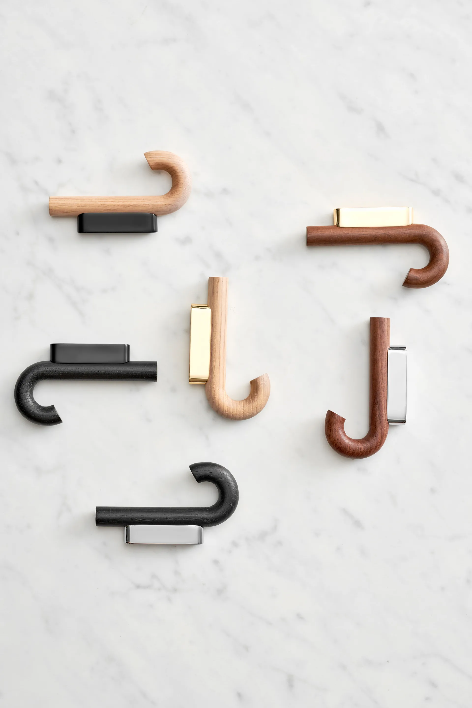 Hook hook mini 13.3 cm, Walnut-Chrome Gejst