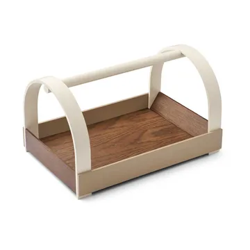Kydo tray with handles 40.5x27x23.5 cm - Dark oak-beige white - Gejst