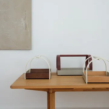 Kydo tray with handles 40.5x27x23.5 cm - Oak-beige white - Gejst