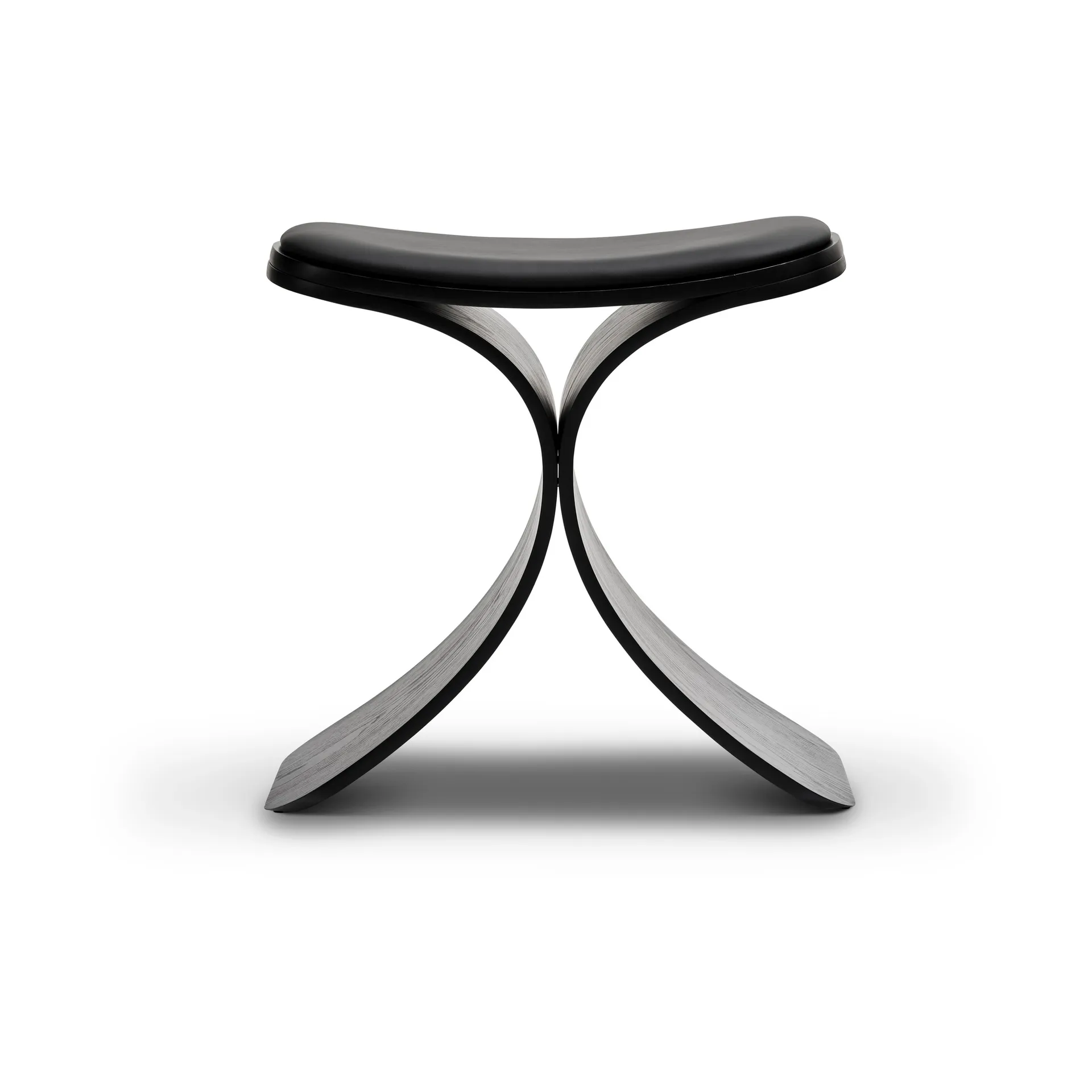 Luno stool 48x28x72 cm, Black oak-black leather Gejst