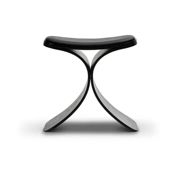Luno stool 48x28x72 cm - Black oak-black leather - Gejst