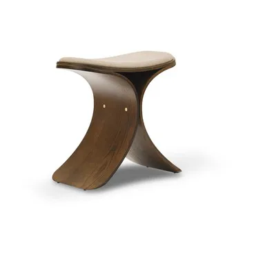 Luno stool 48x28x72 cm - Dark oak–dark beige textile - Gejst