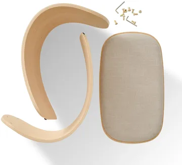 Luno stool 48x28x72 cm - Oak-beige textile - Gejst