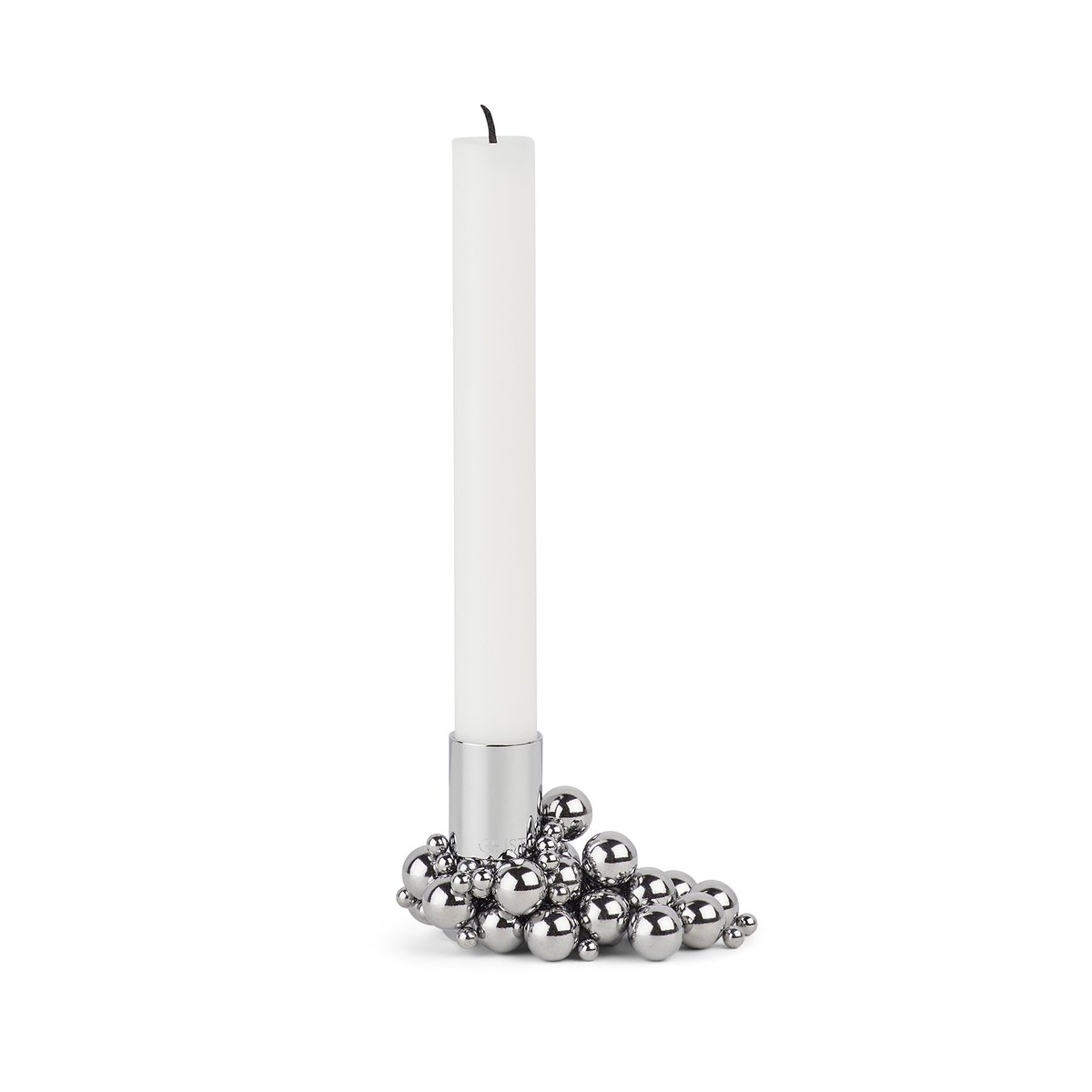 Gejst Molekyl candlestick 1 Chrome | Scandinavian Design | Candle holders | Silver-coloured