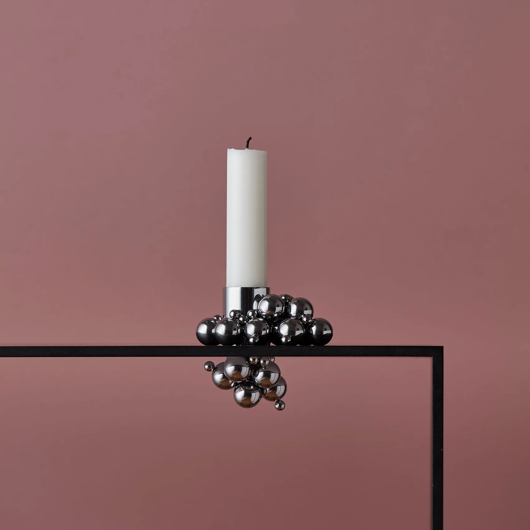 Molekyl candlestick 1, Chrome Gejst