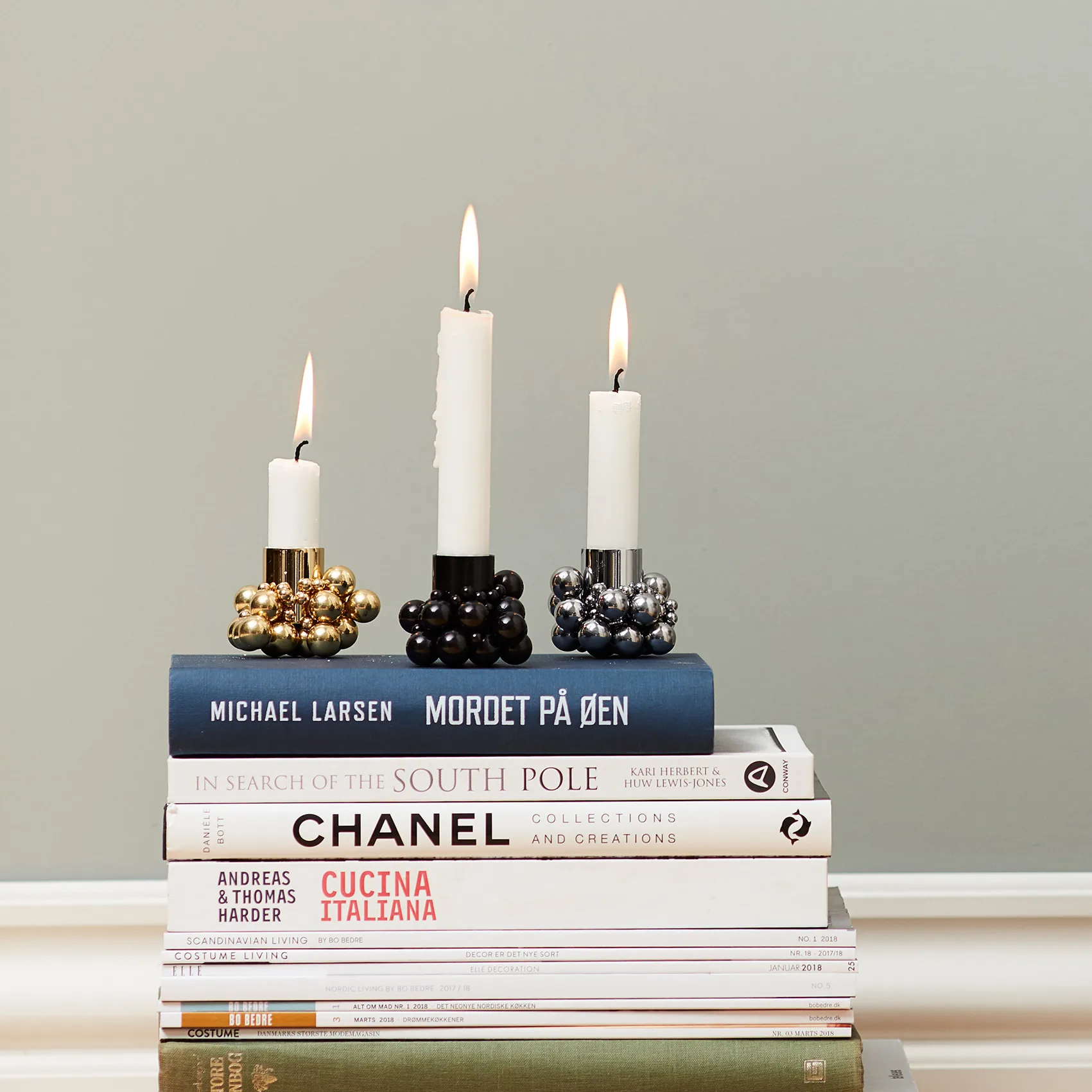 Molekyl candlestick 1, Chrome Gejst