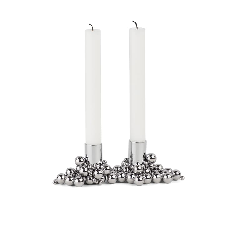 Molekyl candlestick 2 - Chrome - Gejst