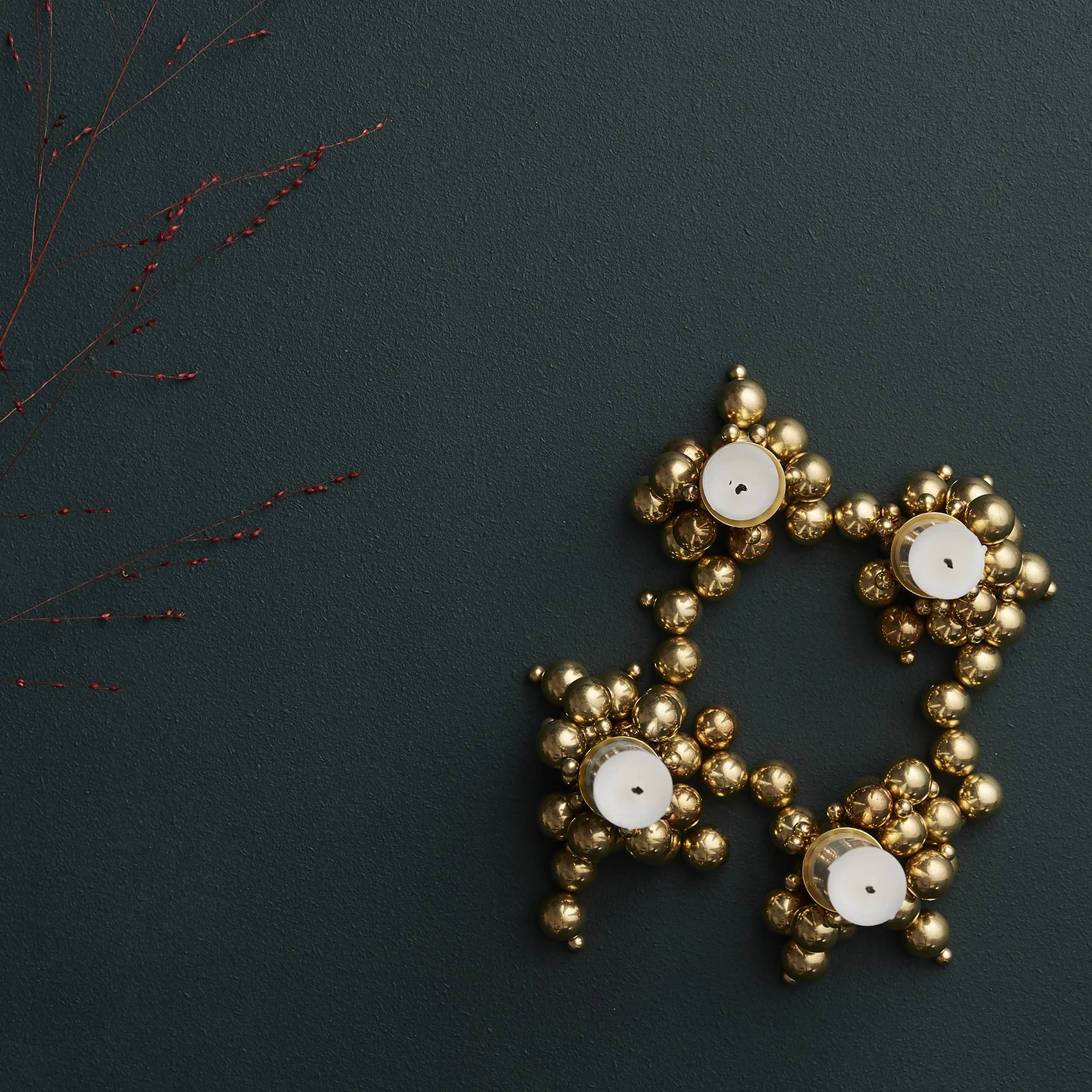 Molekyl candlestick 4, Brass Gejst