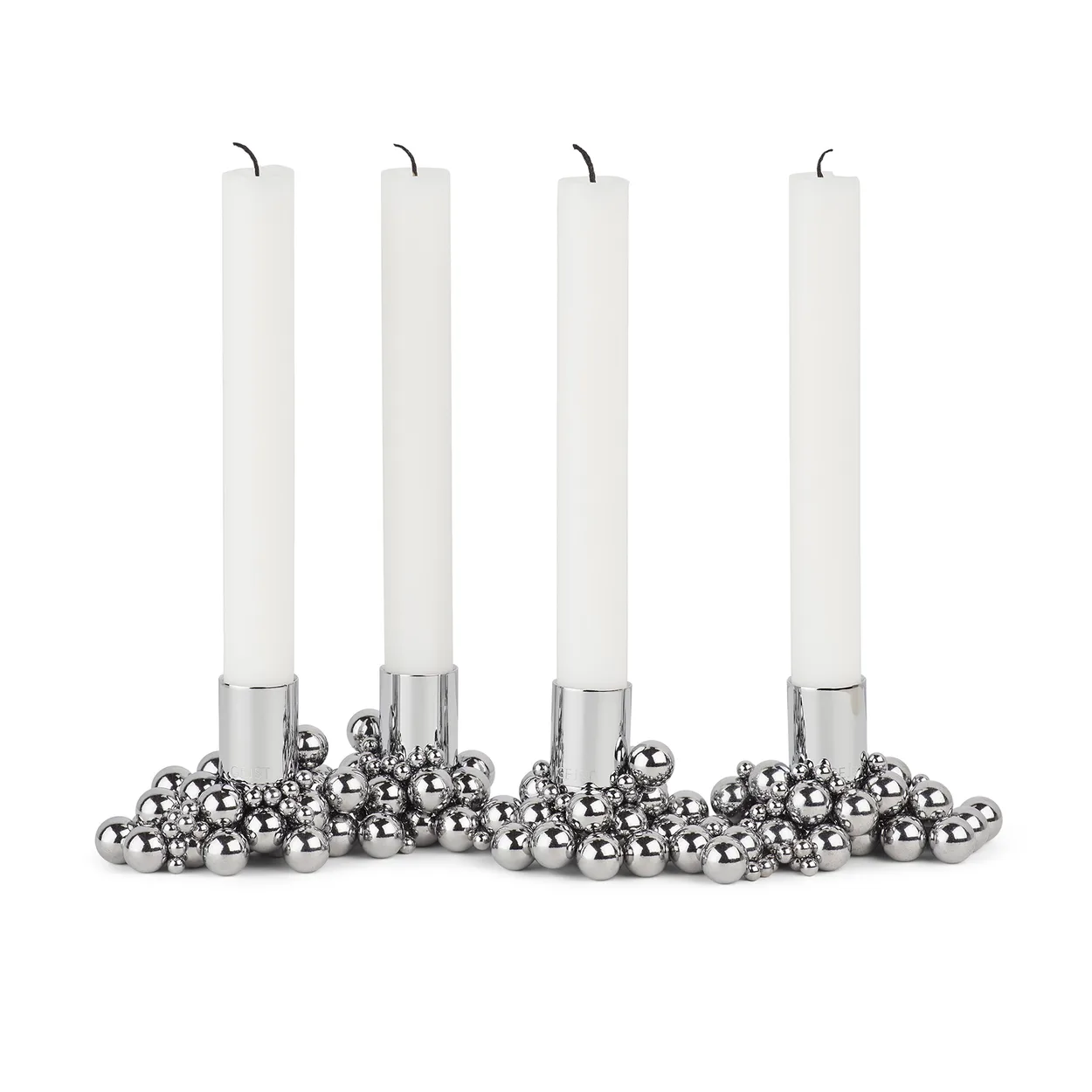 Gejst Molekyl candlestick 4 Chrome | Scandinavian Design | Candle holders | Silver-coloured