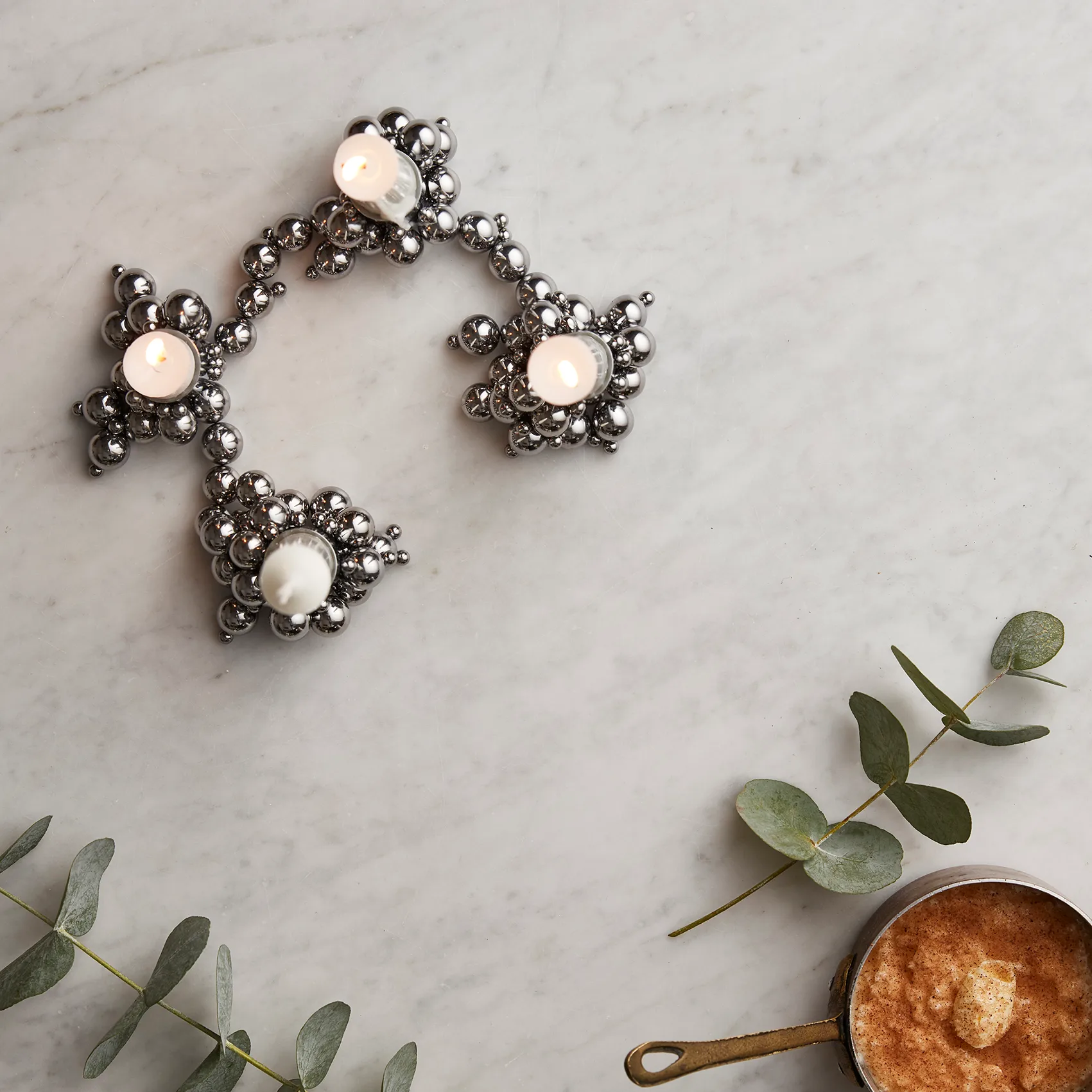 Molekyl candlestick 4, Chrome Gejst