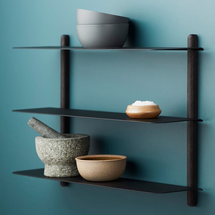 Nivo shelf A, Black-stained ash room-black Gejst