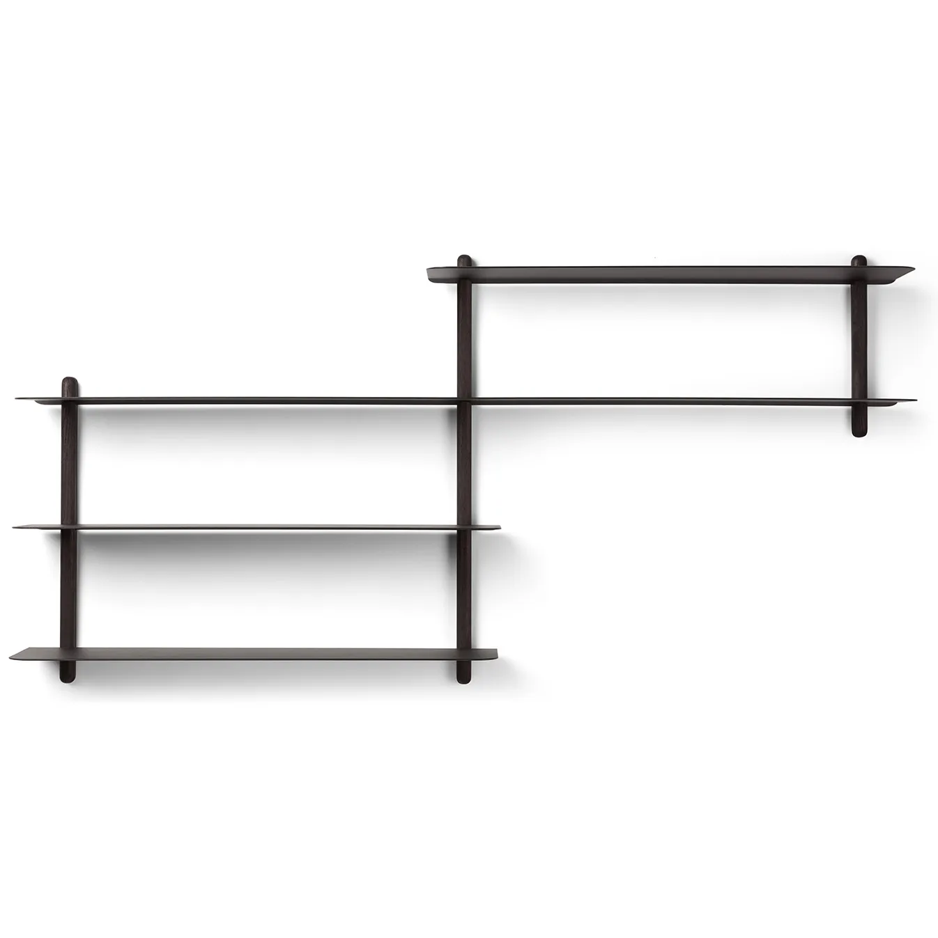 Nivo shelf B, Black-stained ash room-black Gejst