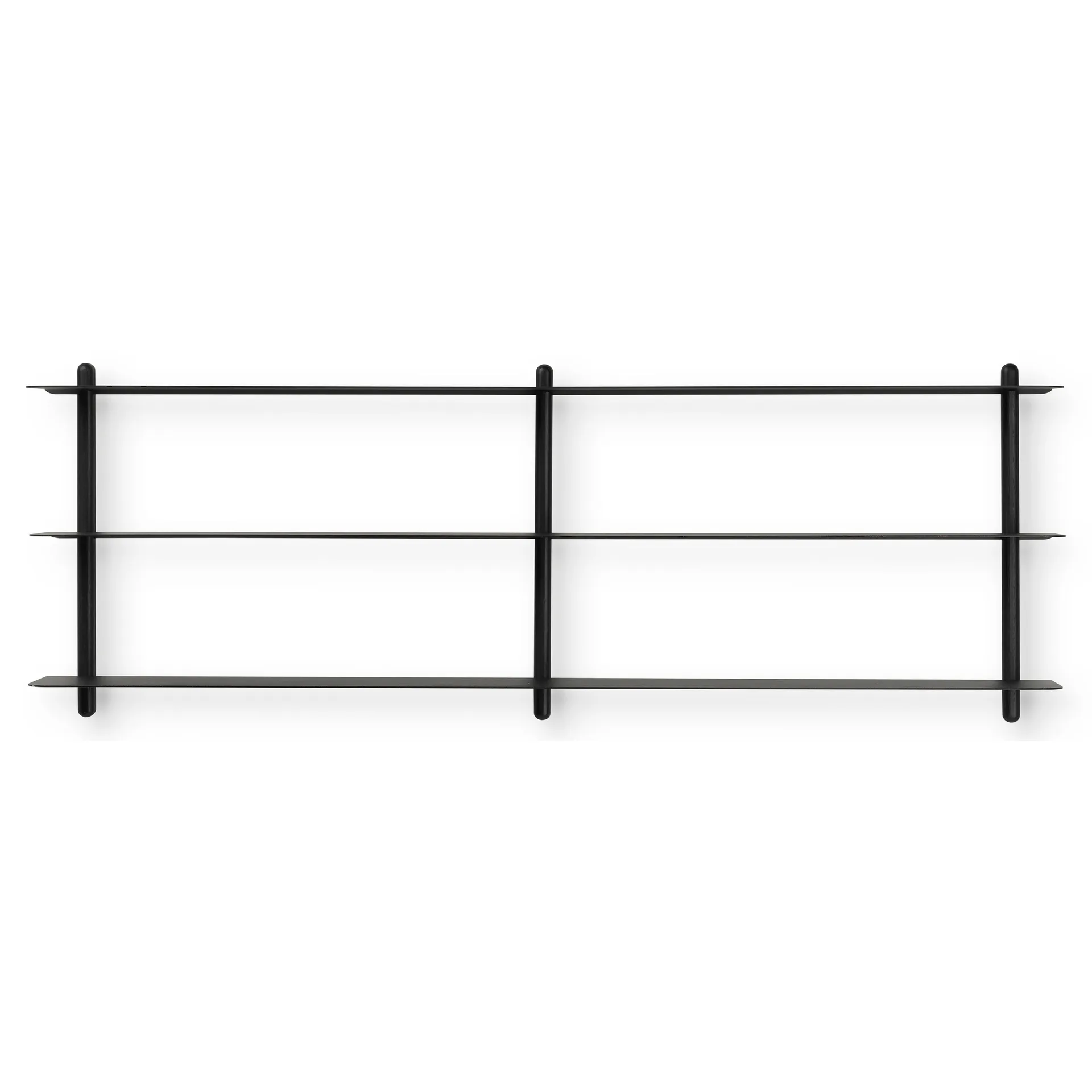 Nivo shelf D, Dark-stained ash-black Gejst
