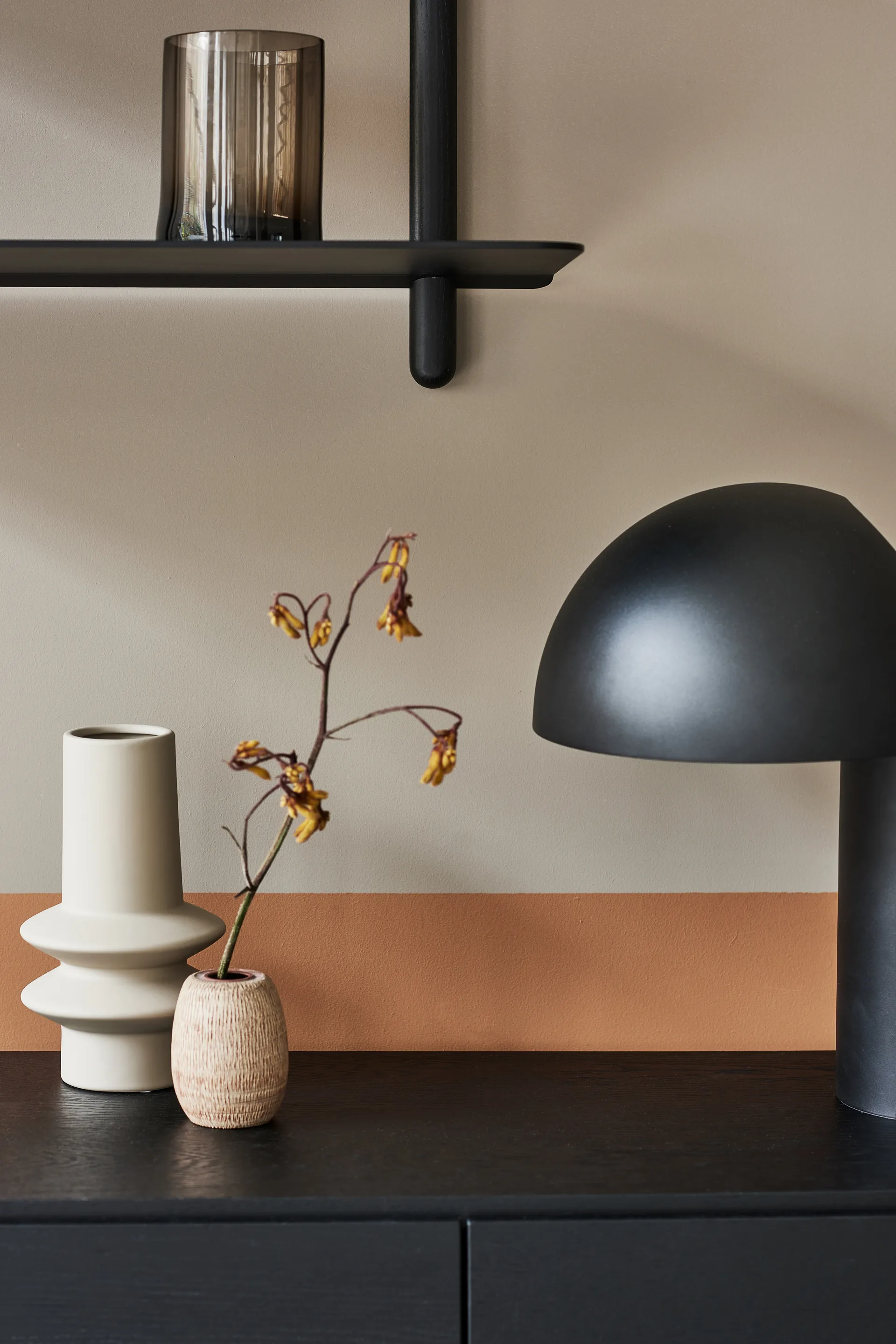 Nivo shelf F large, Black oiled ash-black Gejst