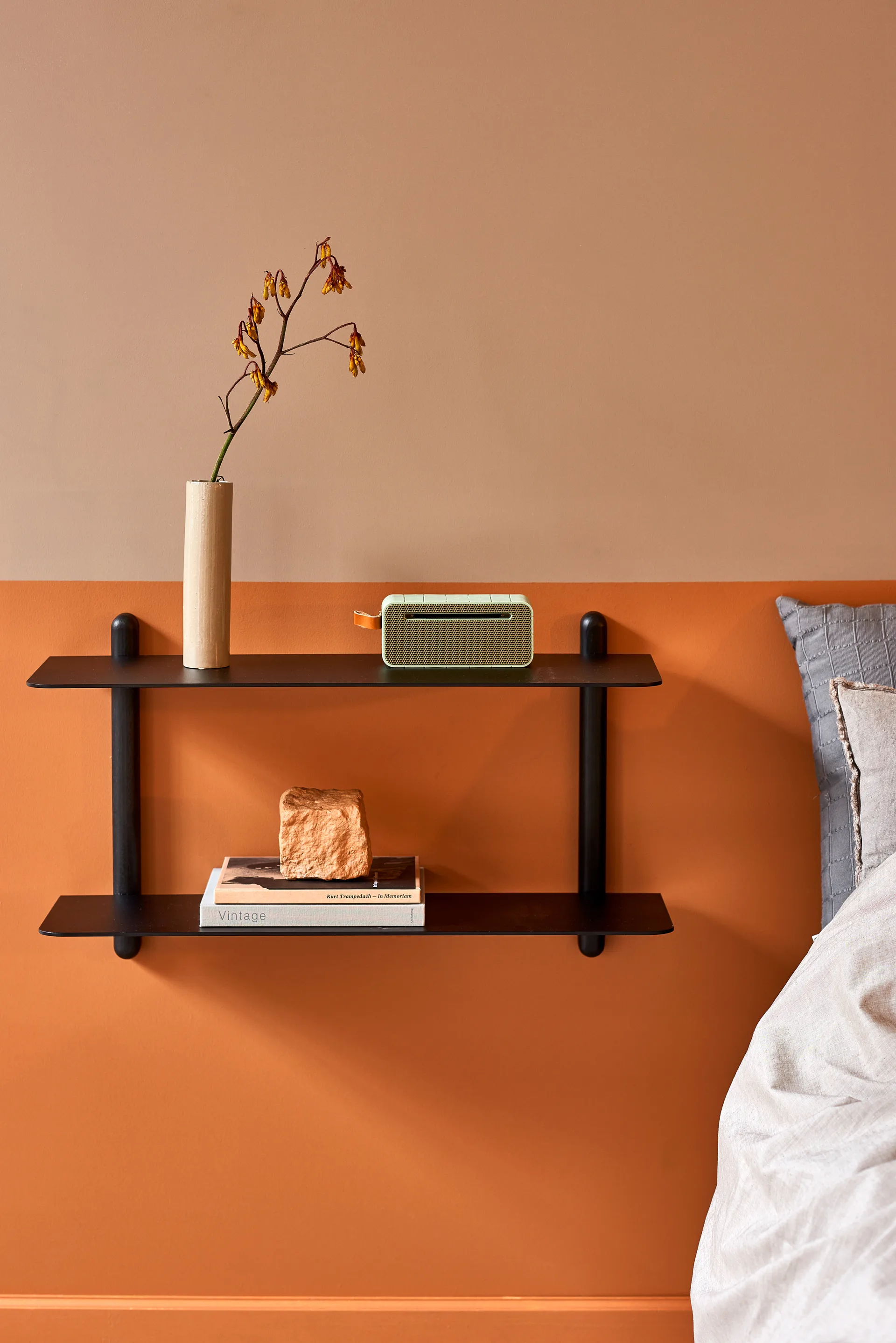Nivo shelf F large, Black oiled ash-black Gejst