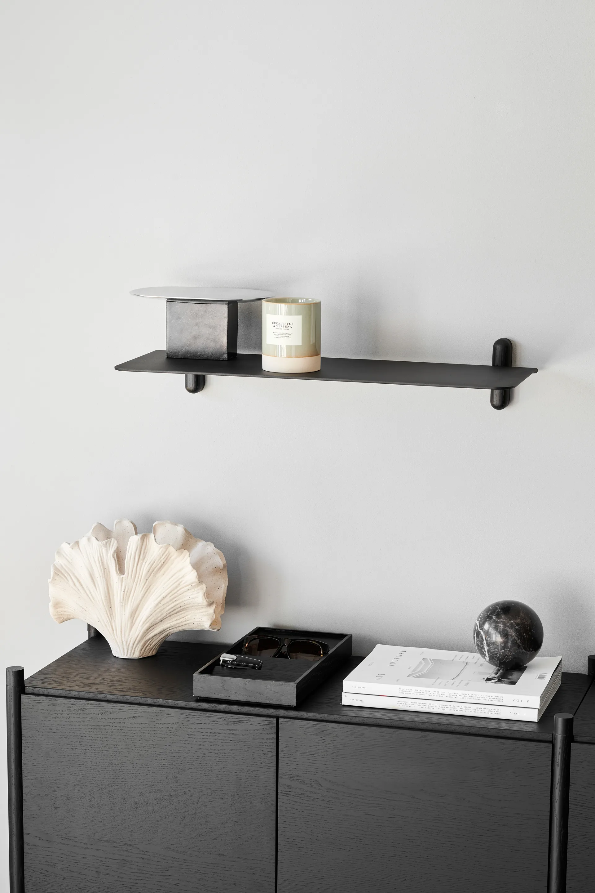 Nivo shelf G large, Black oiled ash-black Gejst