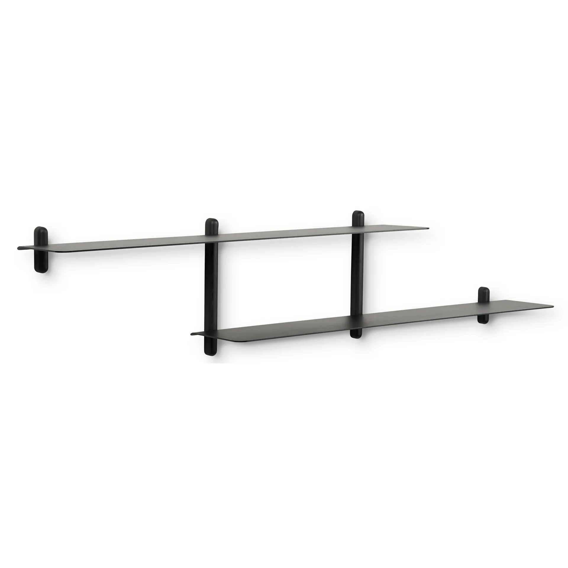 Nivo shelf H, Dark-stained ash-black Gejst