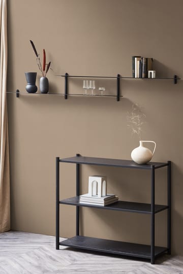 Nivo shelf H - Dark-stained ash-black - Gejst